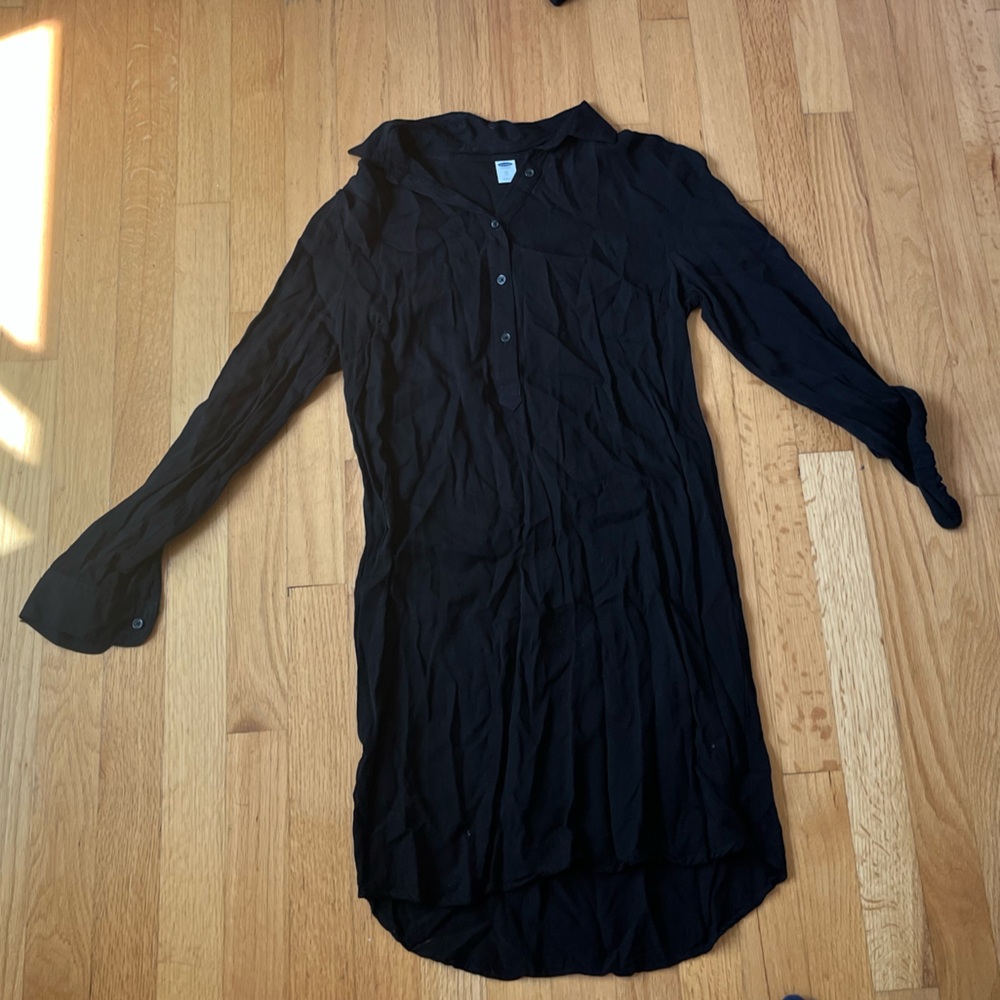 Old Navy Charcoal Button-Up Dress